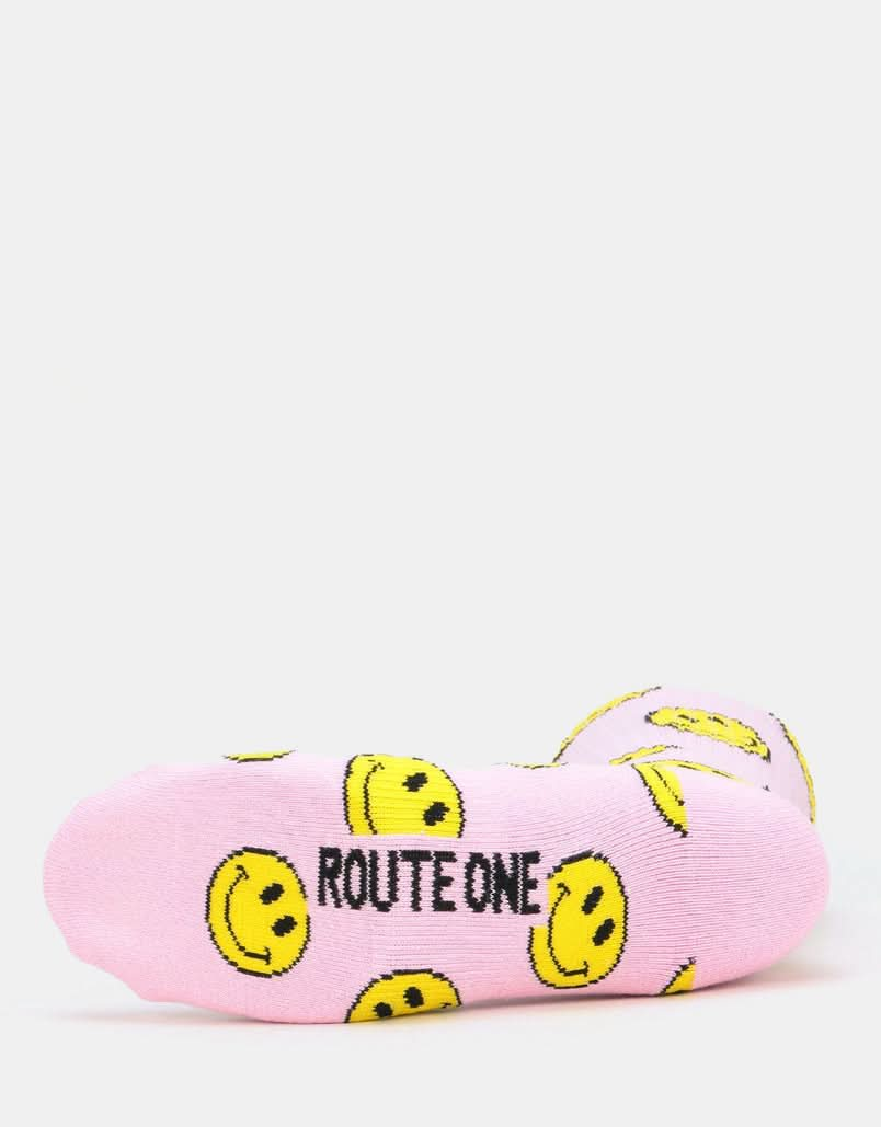 Route One Smile Socken – Hellrosa