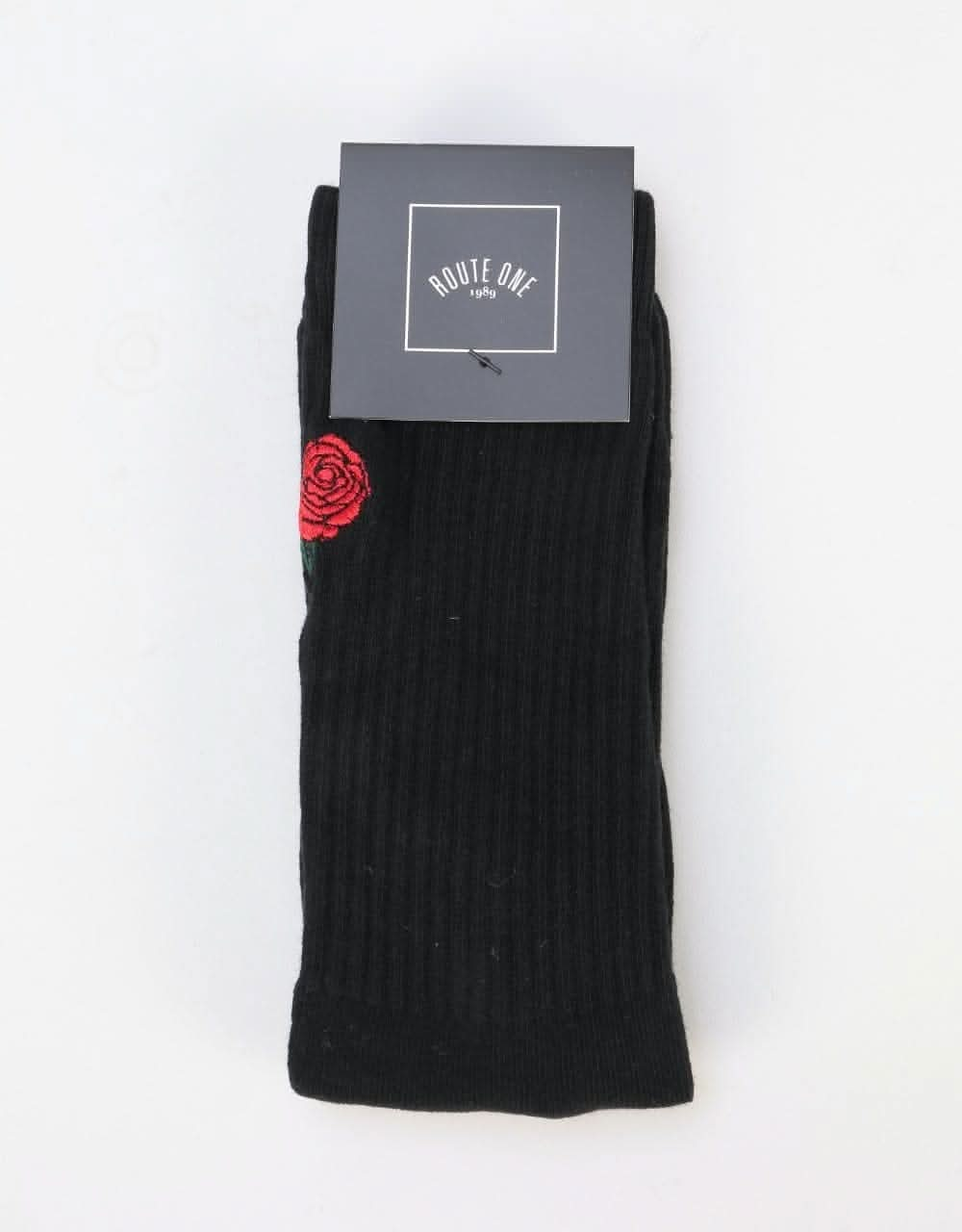 Route One Rose Socks - Black