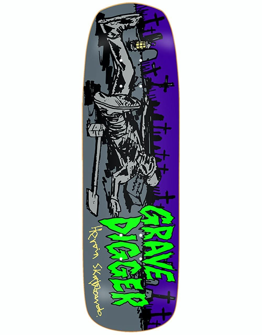 Heroin Grave Digger Skateboard Deck - 9.5"