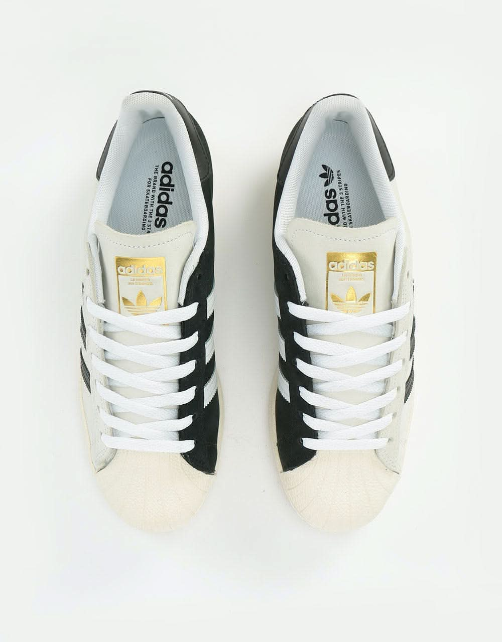 Adidas Superstar 50 Skate Shoes - White/Core Black/Gold Metallic