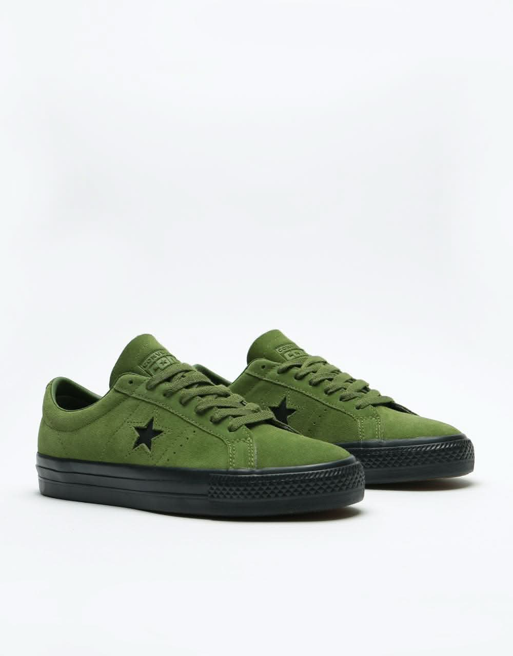 Converse One Star Pro Ox Suede Skate Shoes - Cypress Green/Black/Black