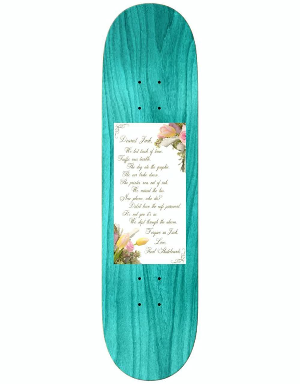 Real Olson Dearest Jack Skateboard Deck - 8.38"