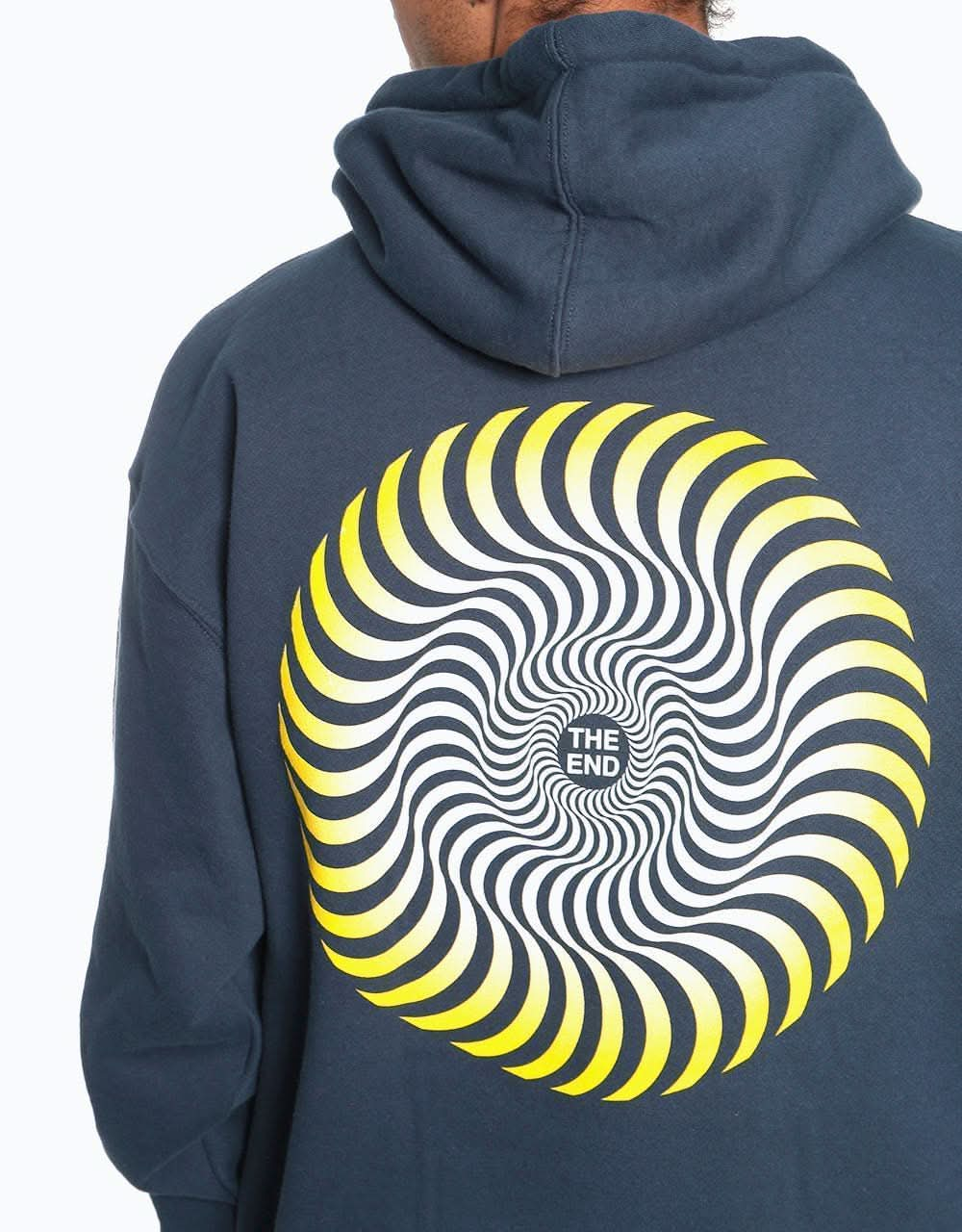 Spitfire Classic Swirl Fade Pullover Hoodie - Slate Blue/Yellow-White