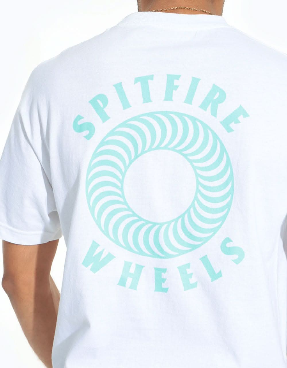 Spitfire Hollow Classic Pocket T-Shirt - White/Aqua