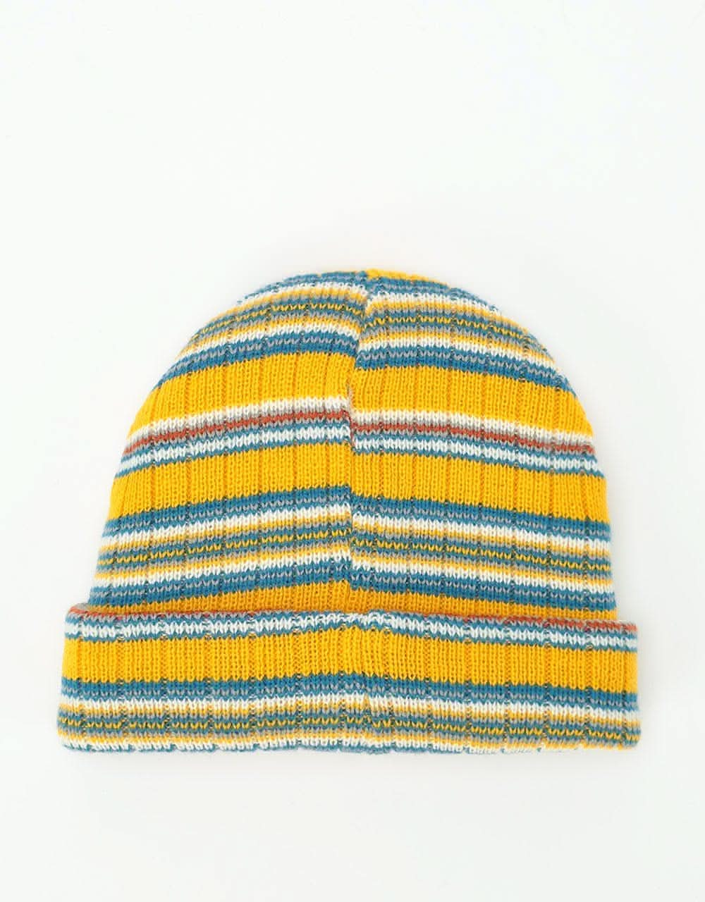 Route One Striped Fisherman Beanie - Yellow/Multi