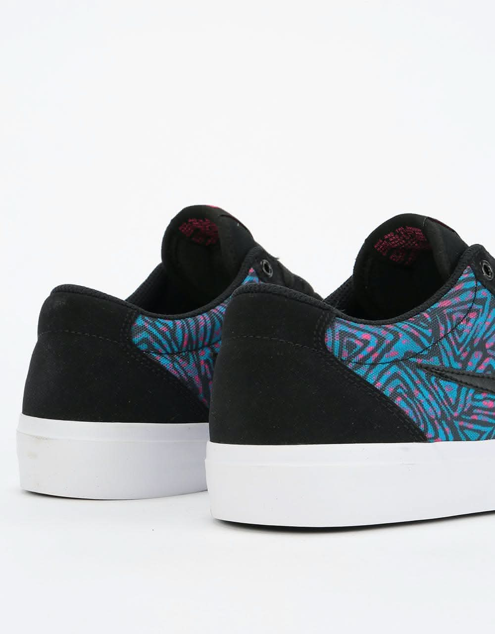 Nike SB Chron Solarsoft Premium Skate Shoes - Black/Black-Laser Blue-White