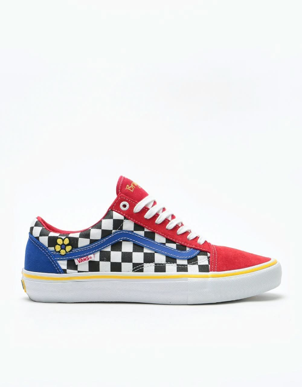 Vans Old Skool Pro Skate Shoes - (Brighton Zeuner) Red/Checker/Blue