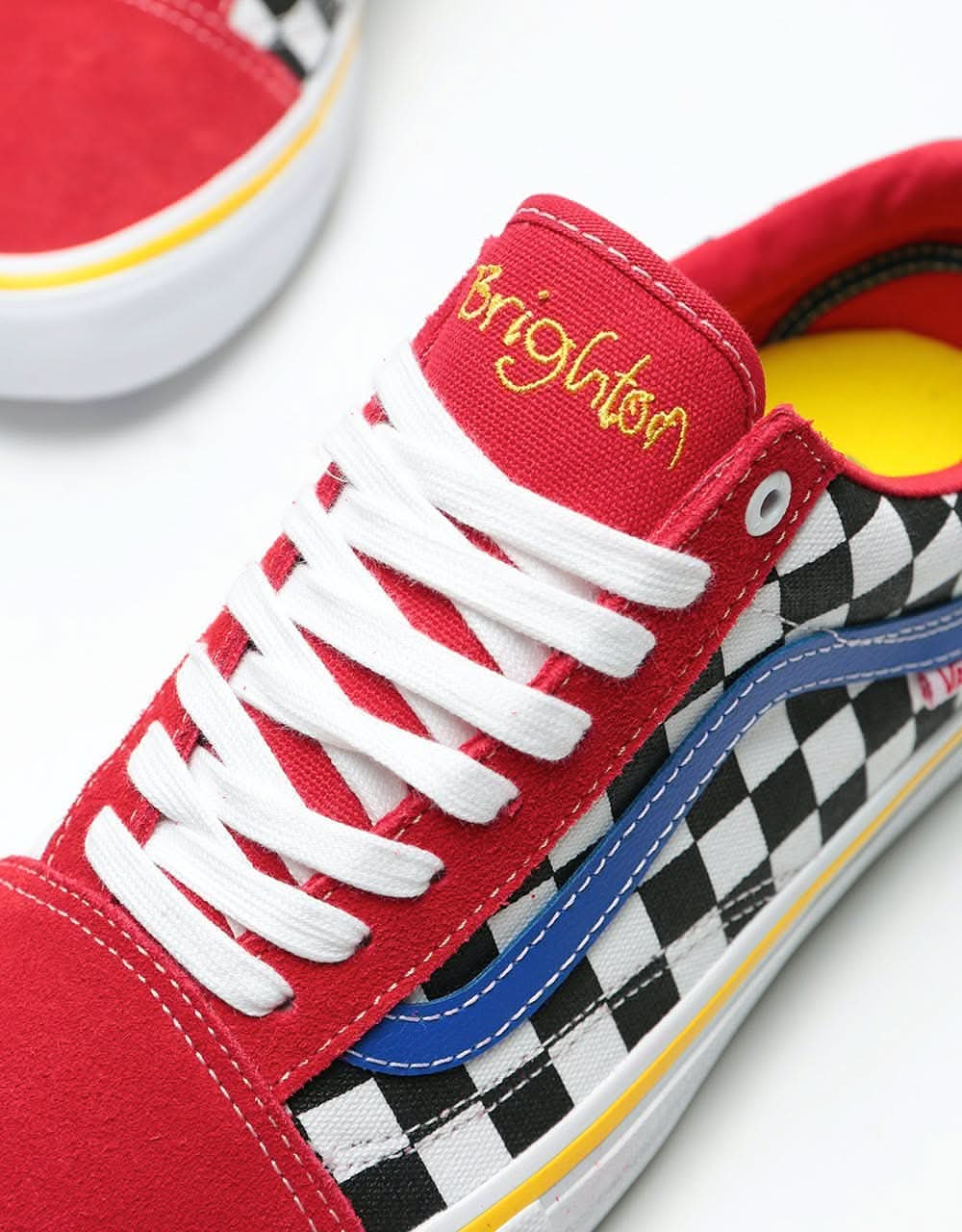 Vans Old Skool Pro Skate Shoes - (Brighton Zeuner) Red/Checker/Blue