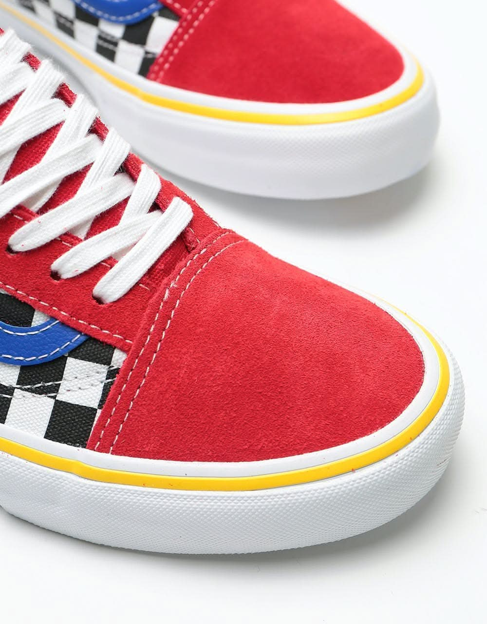 Vans Old Skool Pro Skate Shoes - (Brighton Zeuner) Red/Checker/Blue