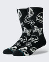 Stance Classic Crew Triple Skull Socks - Black