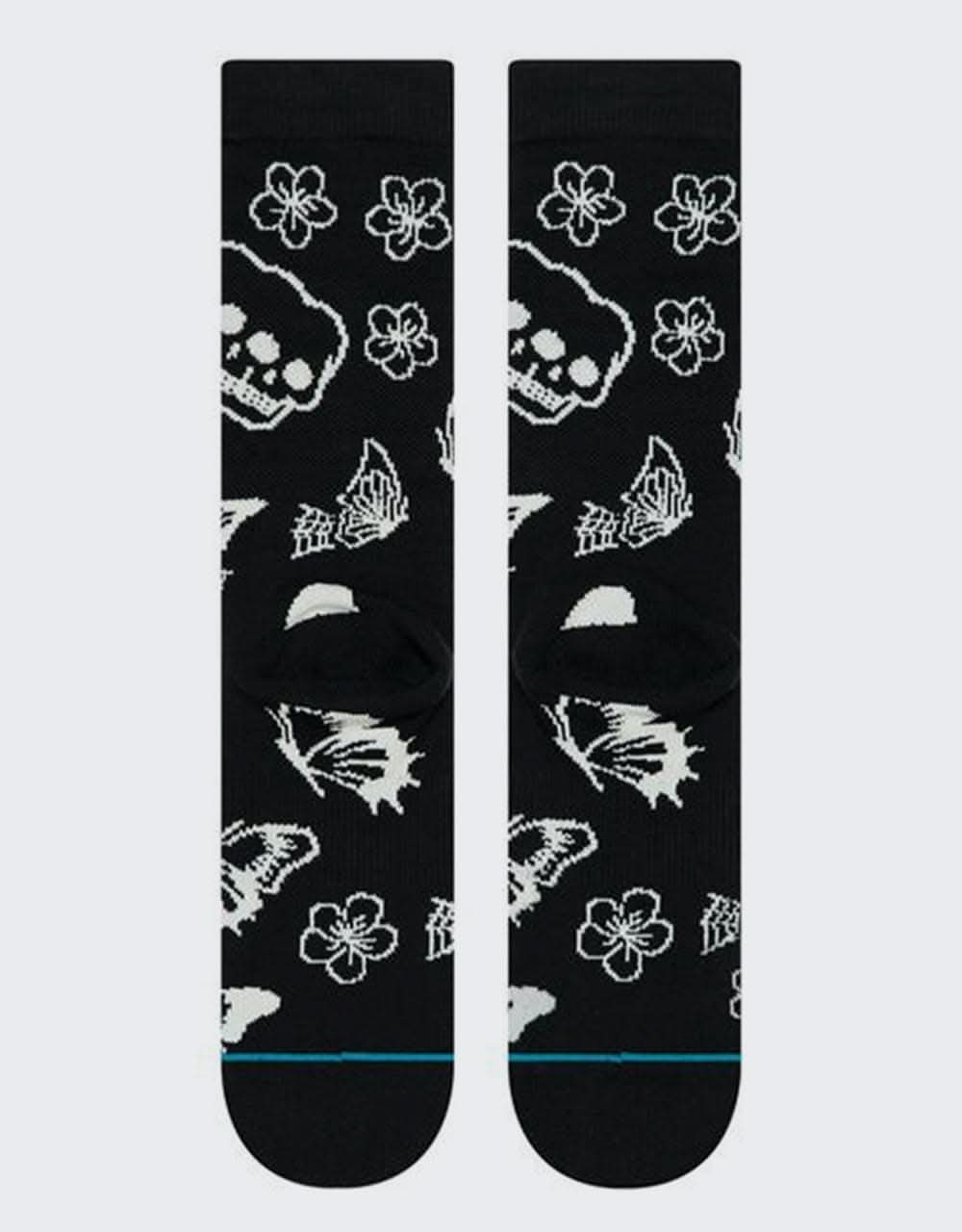 Stance Classic Crew Triple Skull Socks - Black