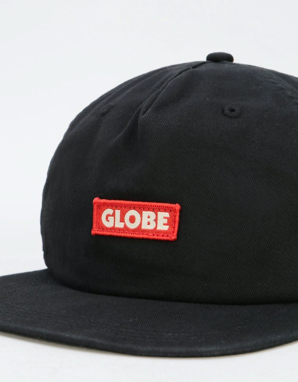 Globe Bar Snapback Cap - Black