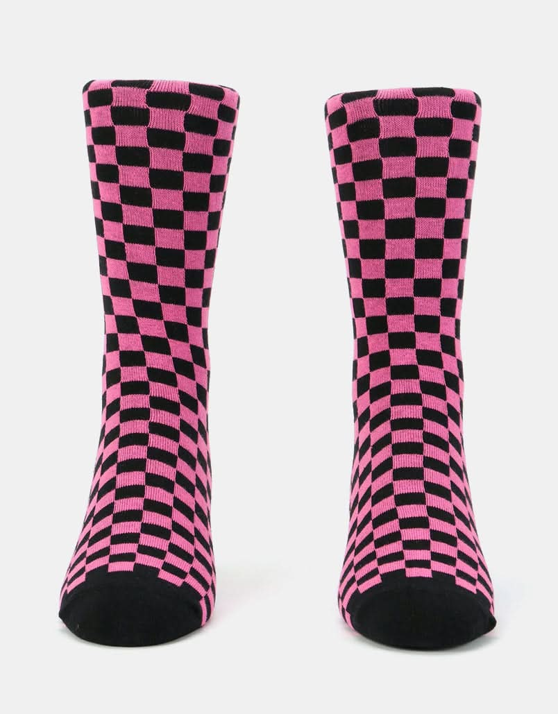 Route One Chequered Socks - Black/Pink