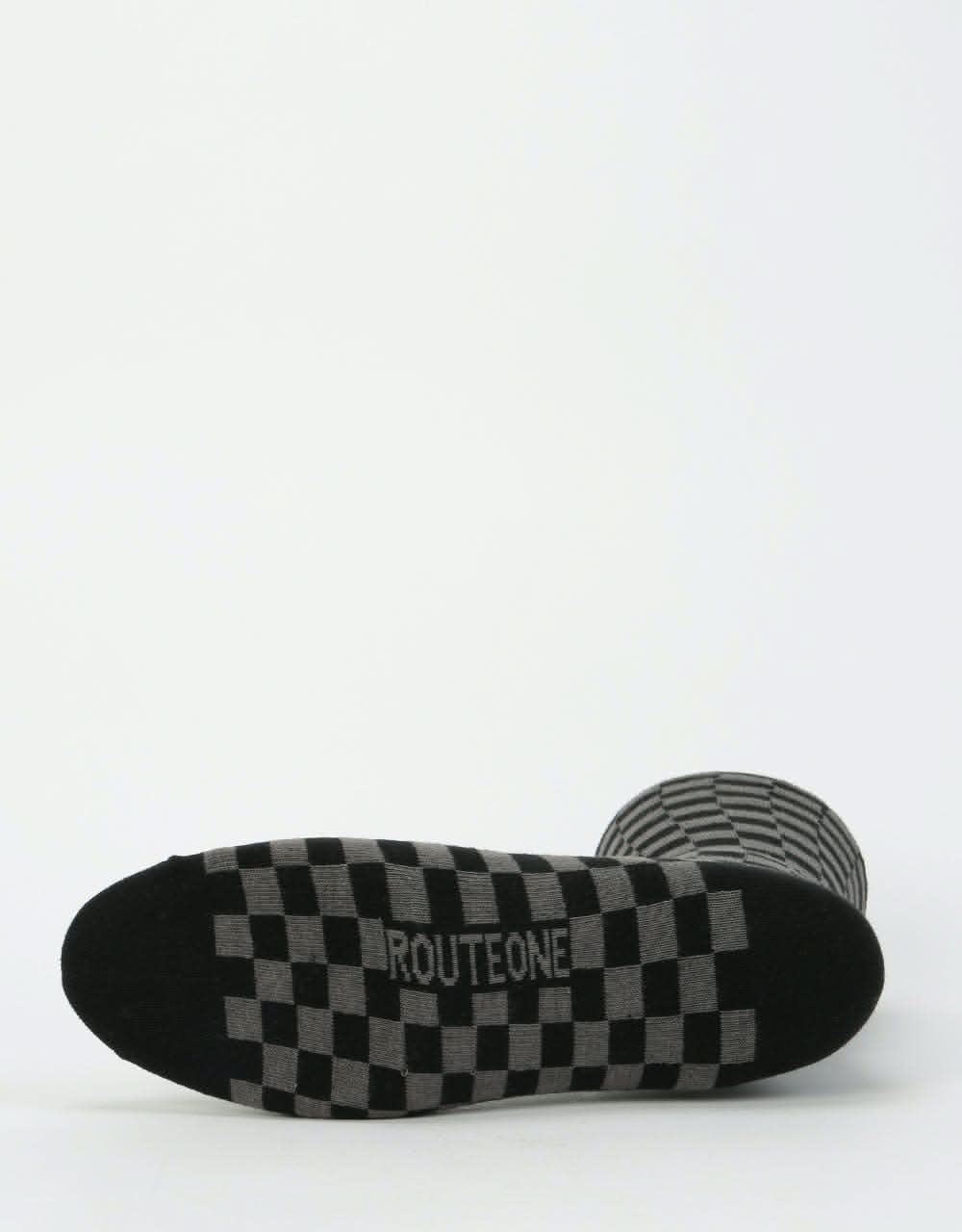 Route One Chequered Socks - Black/Grey