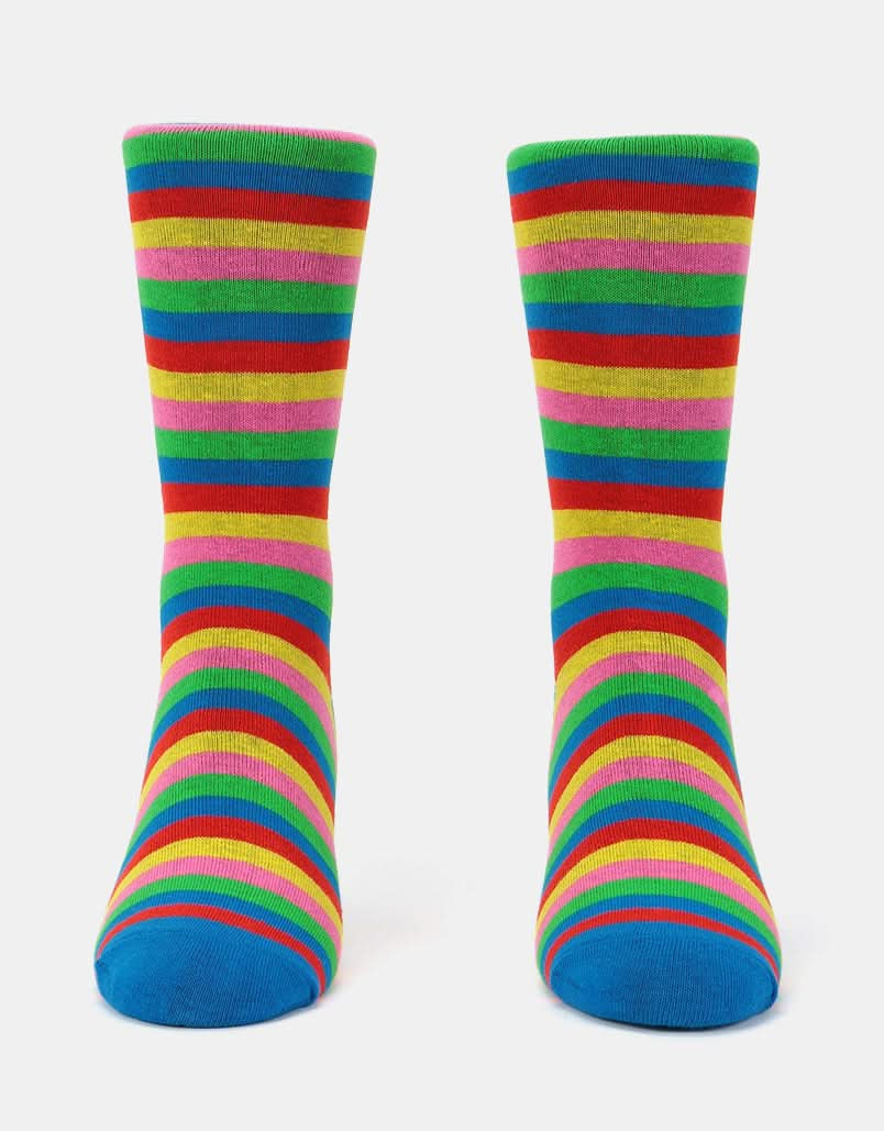 Route One Rainbow Striped Socks - Multi