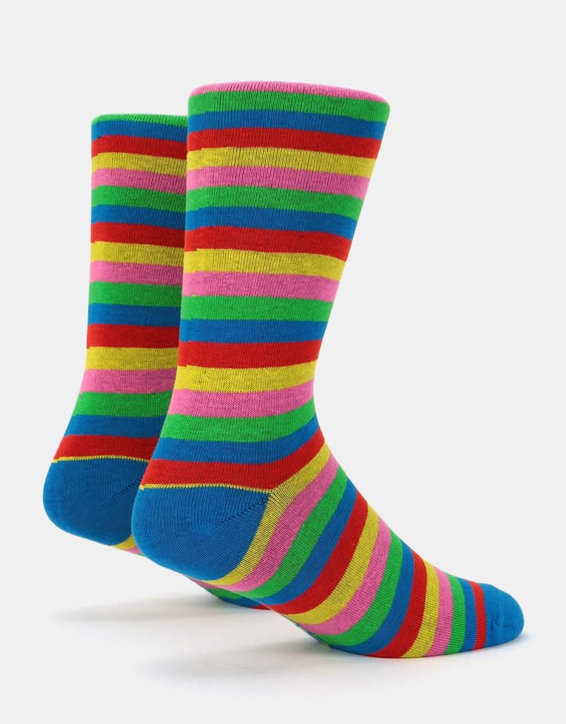 Route One Rainbow Striped Socks - Multi