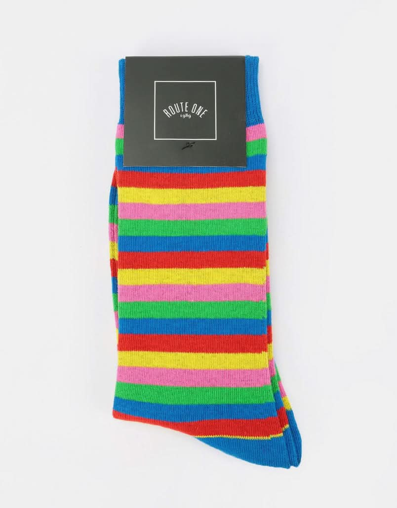 Route One Rainbow Gestreifte Socken – Mehrfarbig