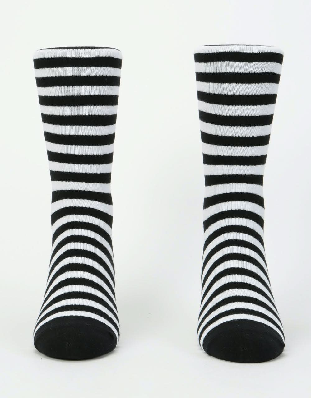 Route One Striped Socks - Black/White