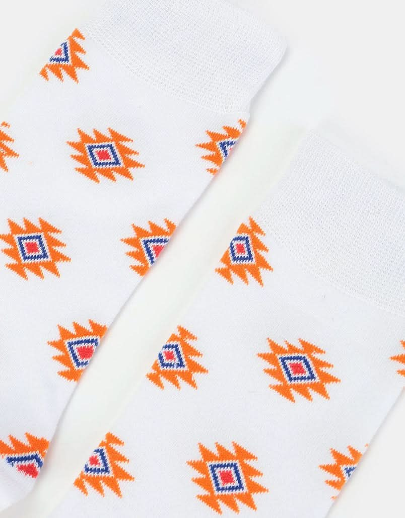 Route One Navajo Socks - White