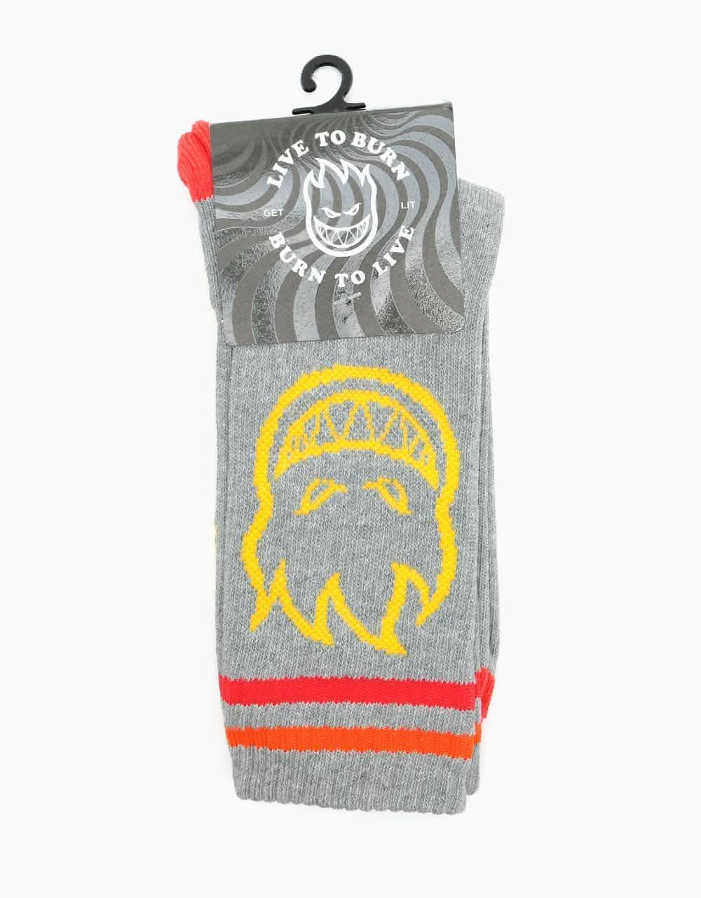 Spitfire Bighead Socks - Heather Grey/Yellow/Red