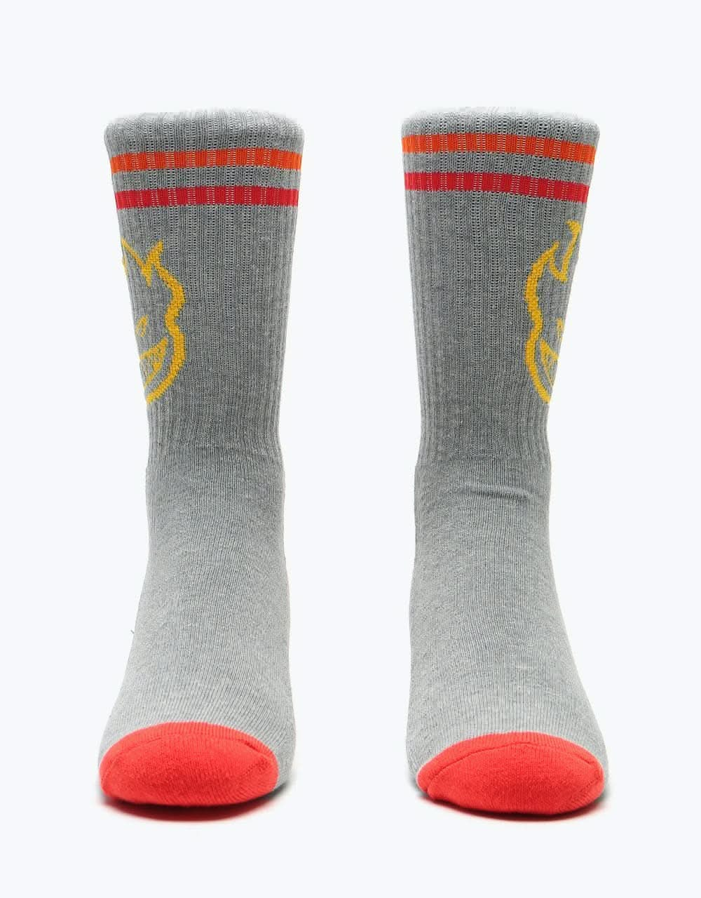 Spitfire Bighead Socks - Heather Grey/Yellow/Red