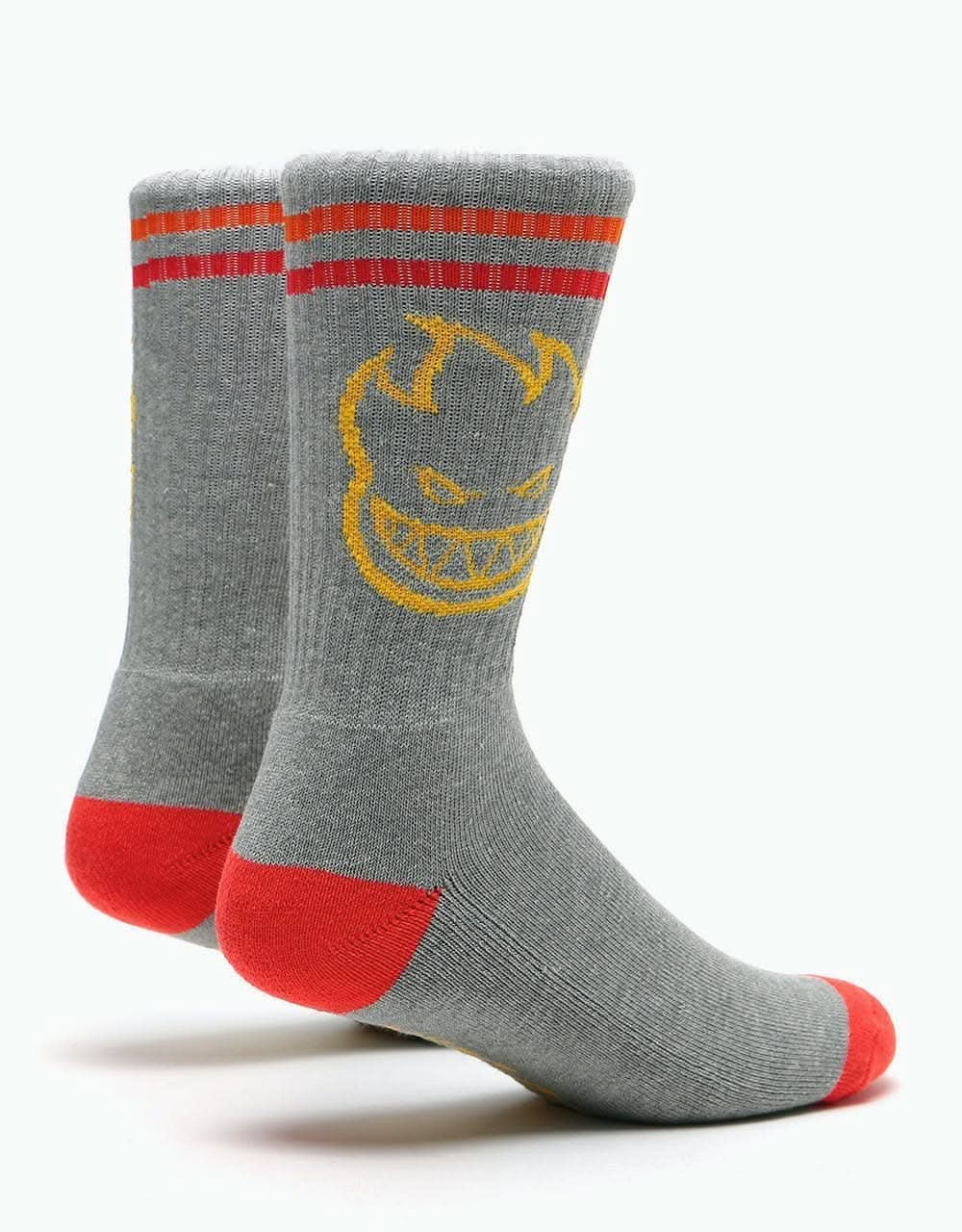 Spitfire Bighead Socks - Heather Grey/Yellow/Red