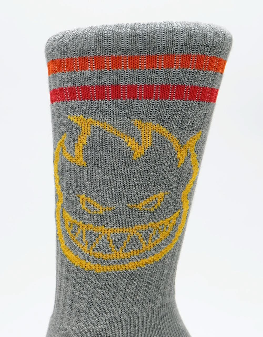 Spitfire Bighead Socks - Heather Grey/Yellow/Red