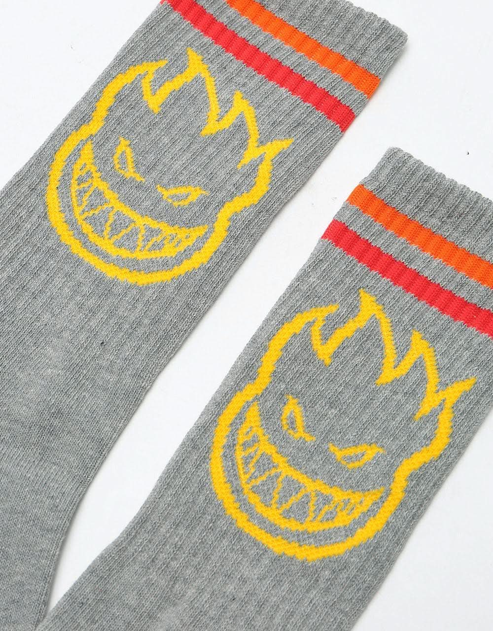 Spitfire Bighead Socks - Heather Grey/Yellow/Red