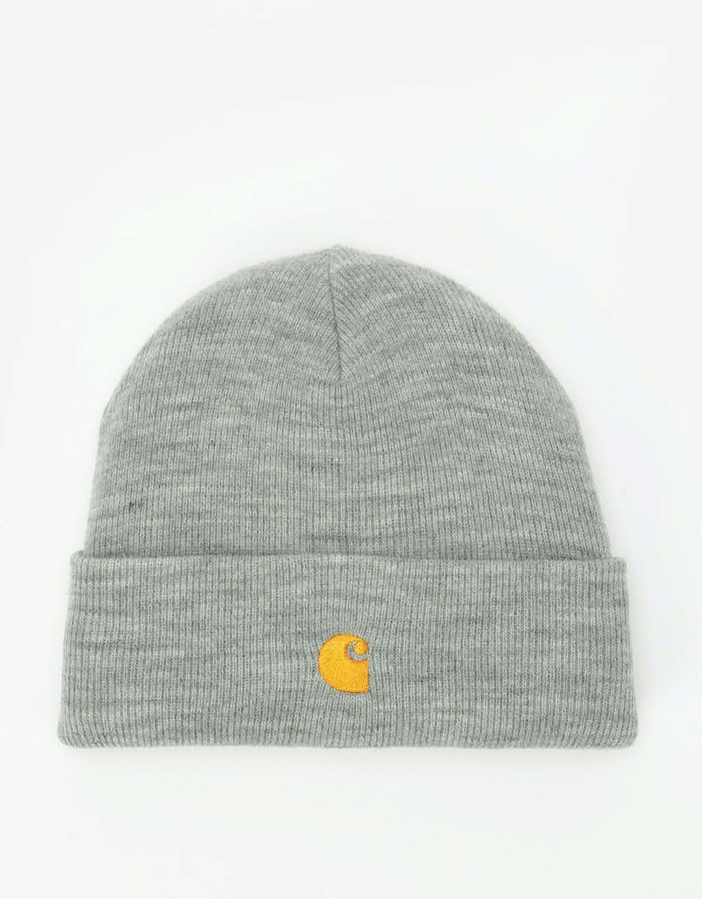 Carhartt WIP Chase Beanie - Grey Heather/Gold