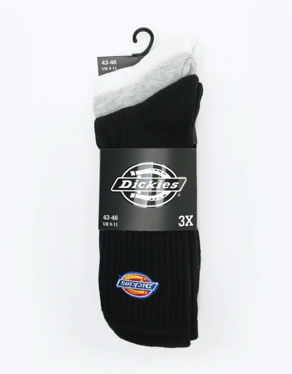 Dickies Valley Grove 3-Pack Socks - Black/Grey Melange/White