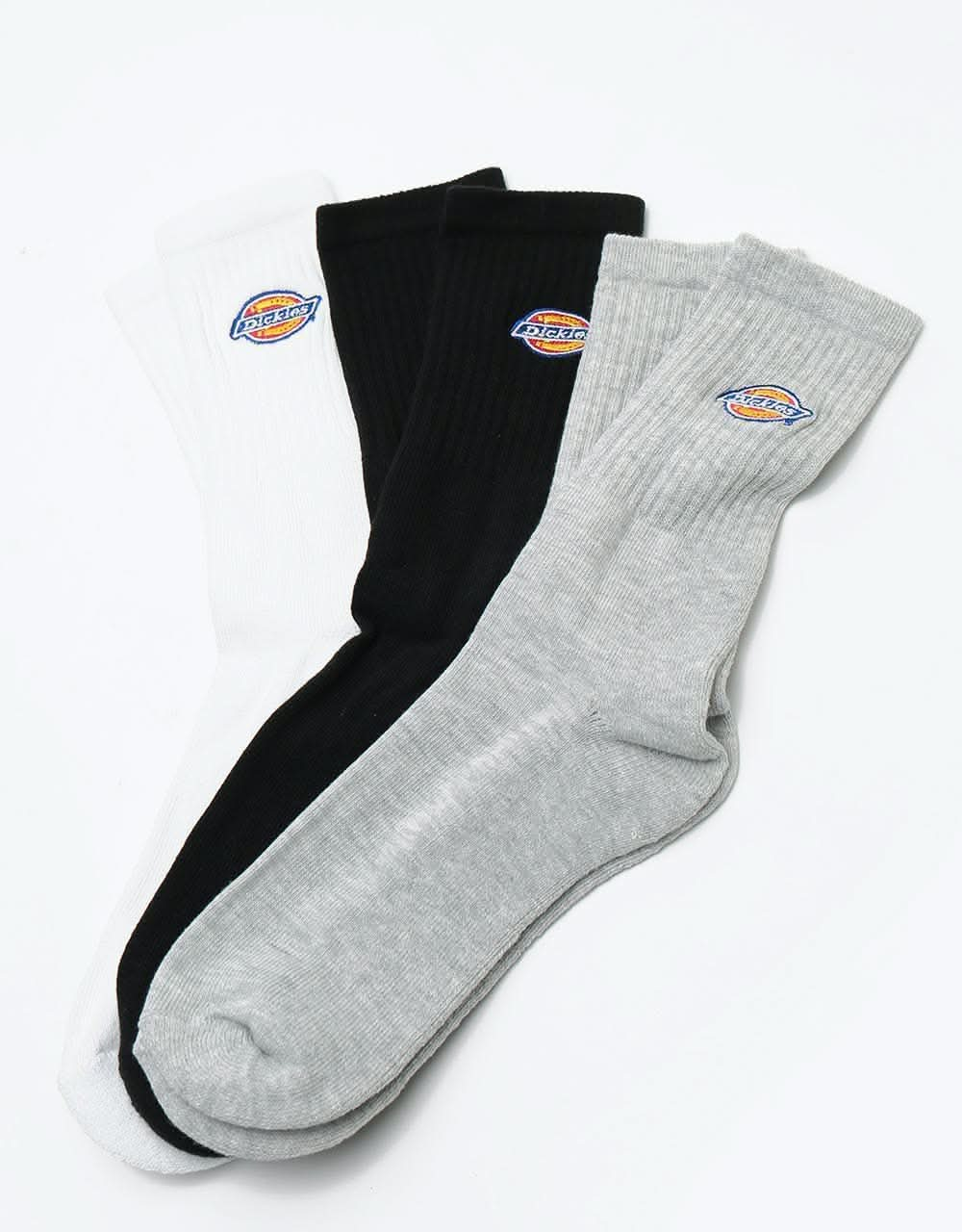 Dickies Valley Grove 3-Pack Socks - Black/Grey Melange/White