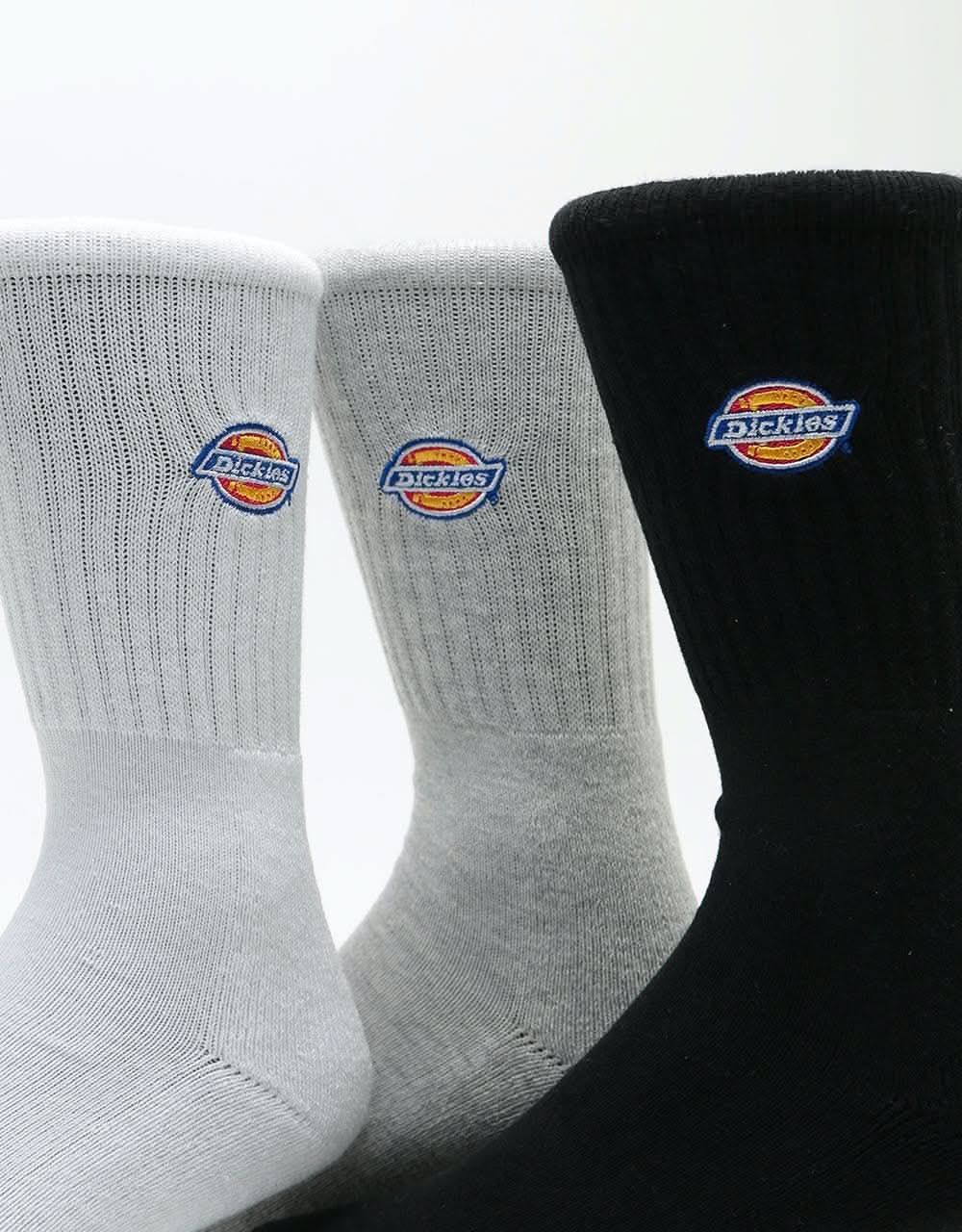 Dickies Valley Grove 3-Pack Socks - Black/Grey Melange/White