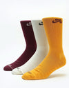 Nike SB Everyday Max Lightweight Logo Crew Socks 3 Pack - Multi (YWB)