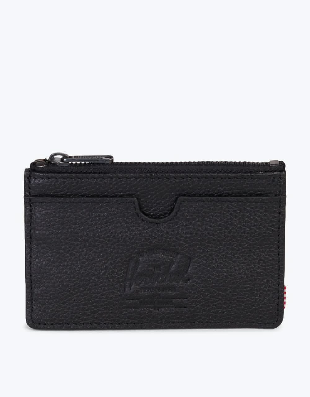 Herschel Supply Co. Oscar Leather RFID Card Wallet - Black Pebble