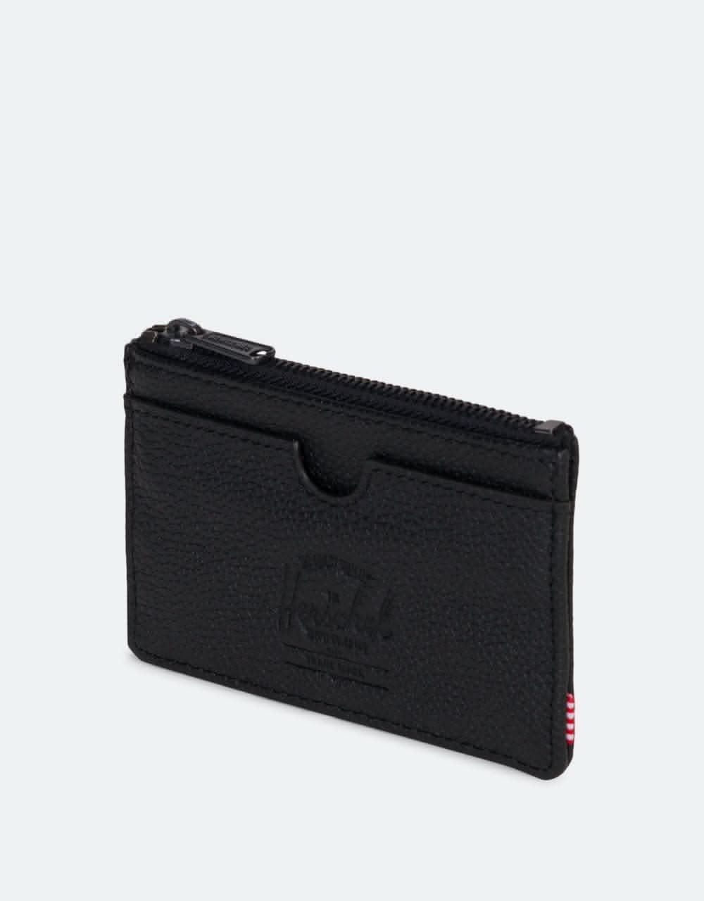 Herschel Supply Co. Oscar Leather RFID Card Wallet - Black Pebble