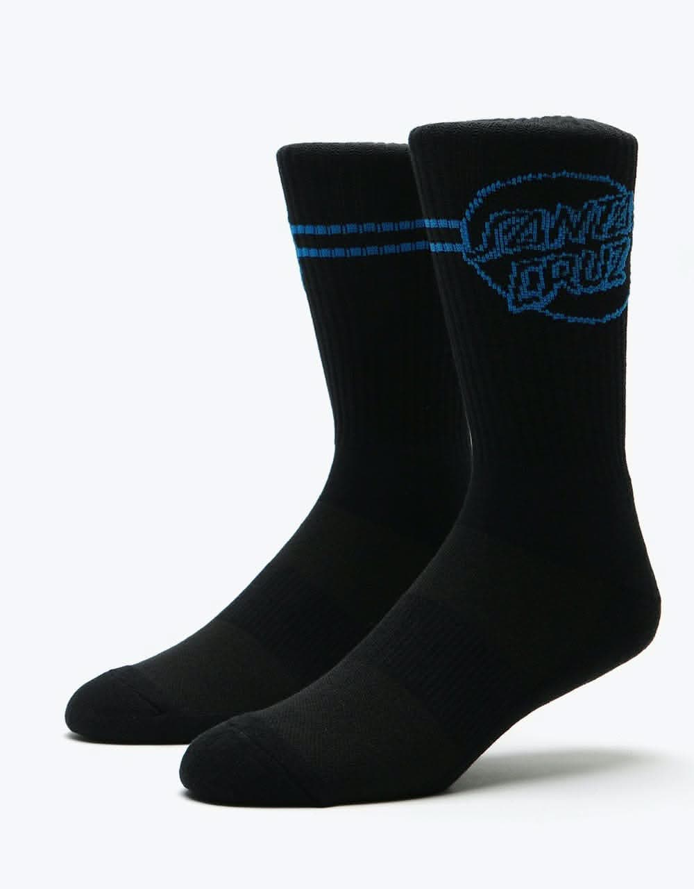 Santa Cruz Opus Dot Stripe Crew Socks - Black