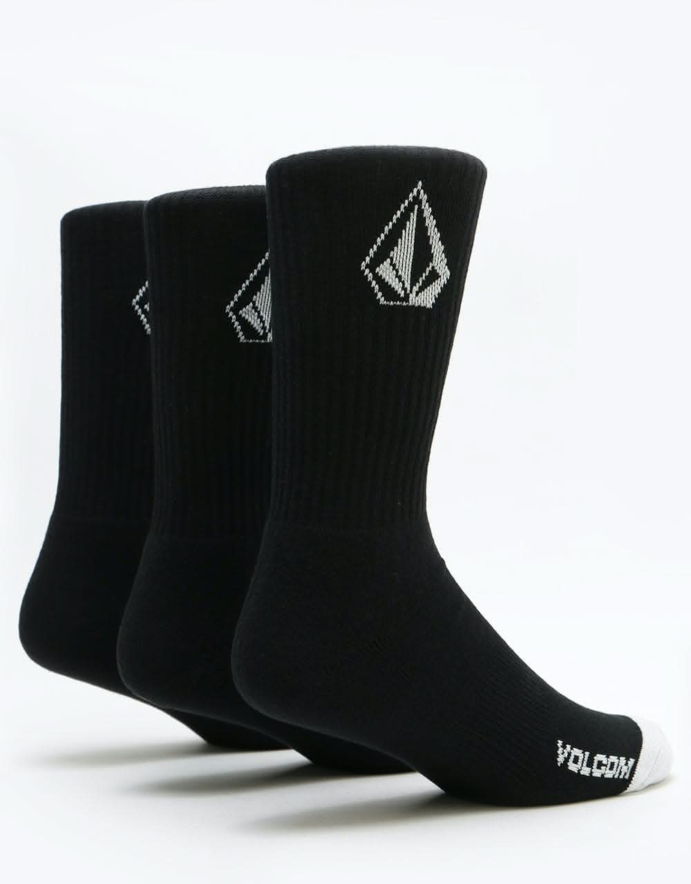 Volcom Full Stone 3 Pack Socks - Black