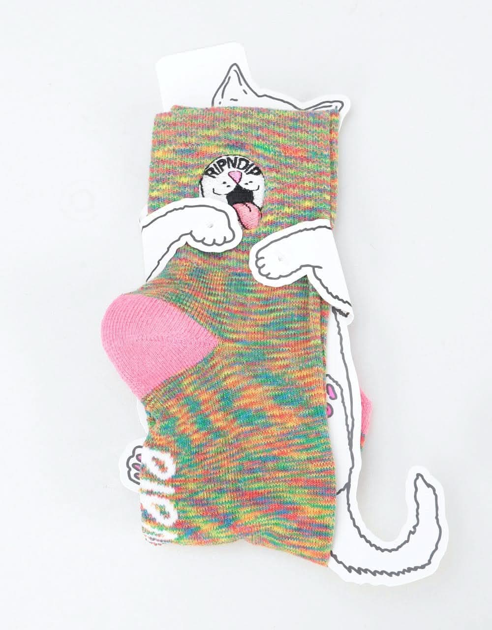 RIPNDIP Pill Socks  - Pastel Spiral Dye