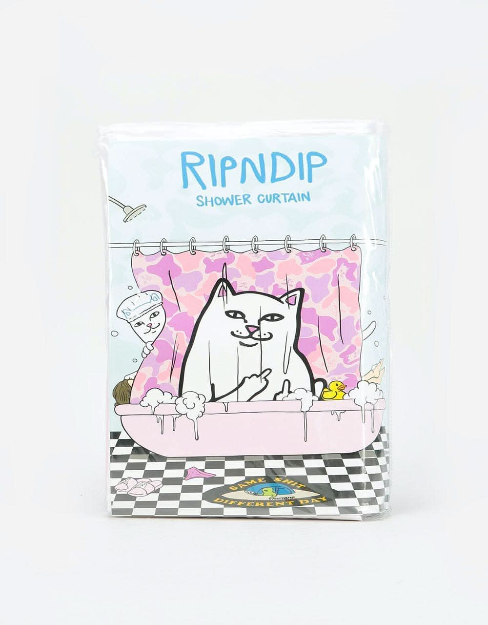 RIPNDIP Lord Nermal Shower Curtain  - Pink Camo