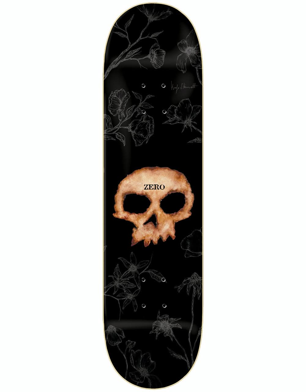 Zero Wimer Single Skull Flowers Skateboard Deck - 8.5"