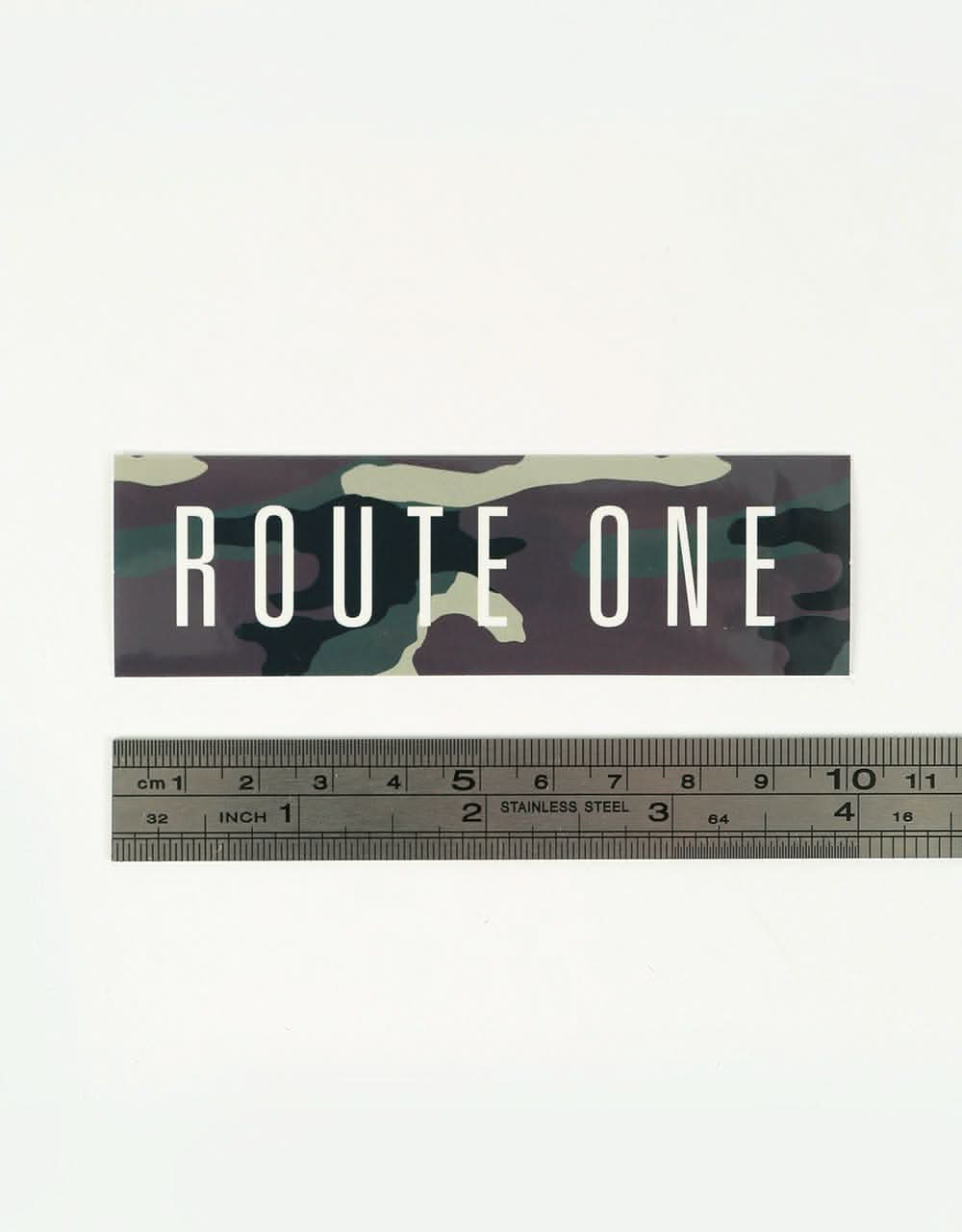 Route One Straight Logo Small Sticker - Camo