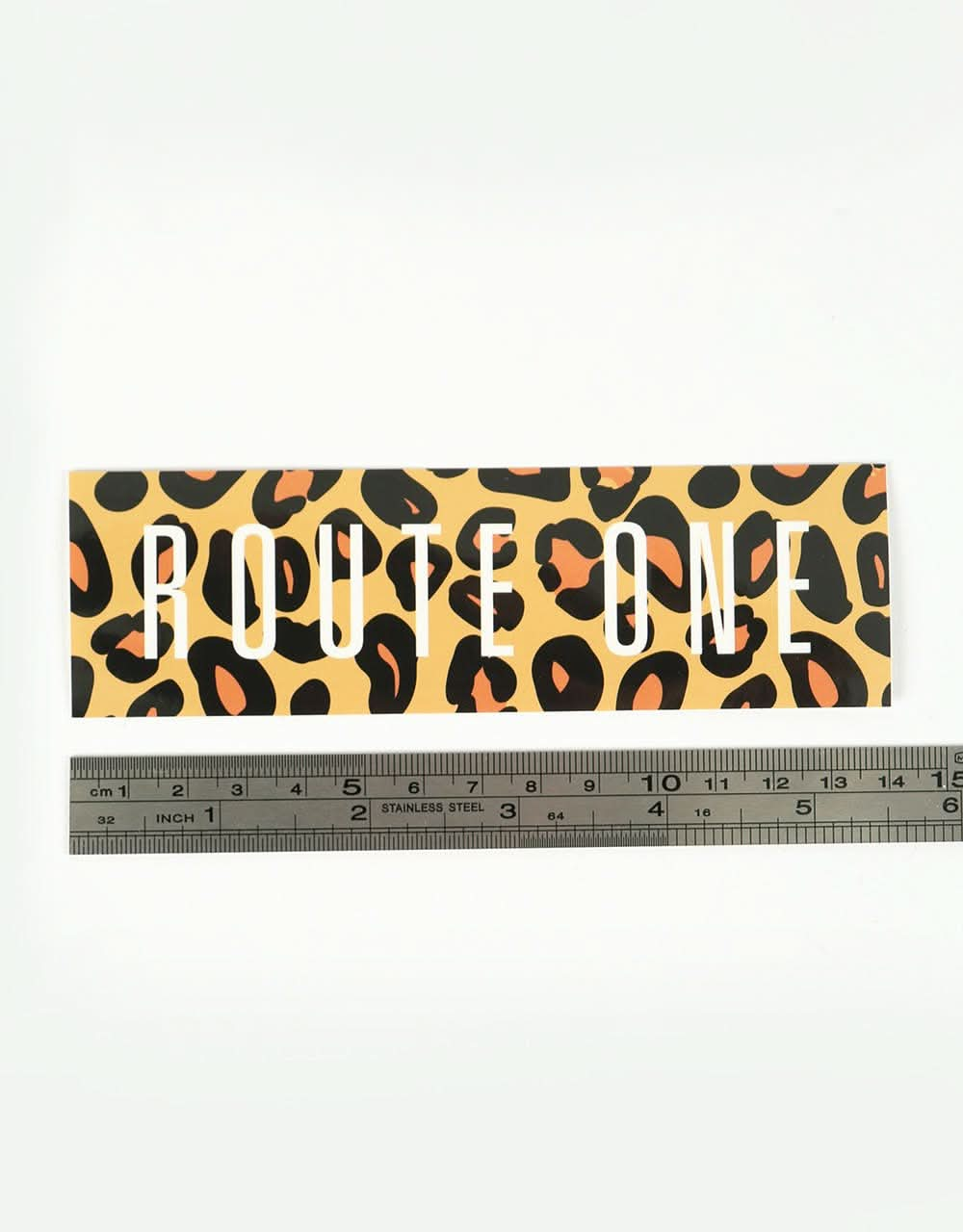 Route One Straight Logo Large Sticker - Cheetah