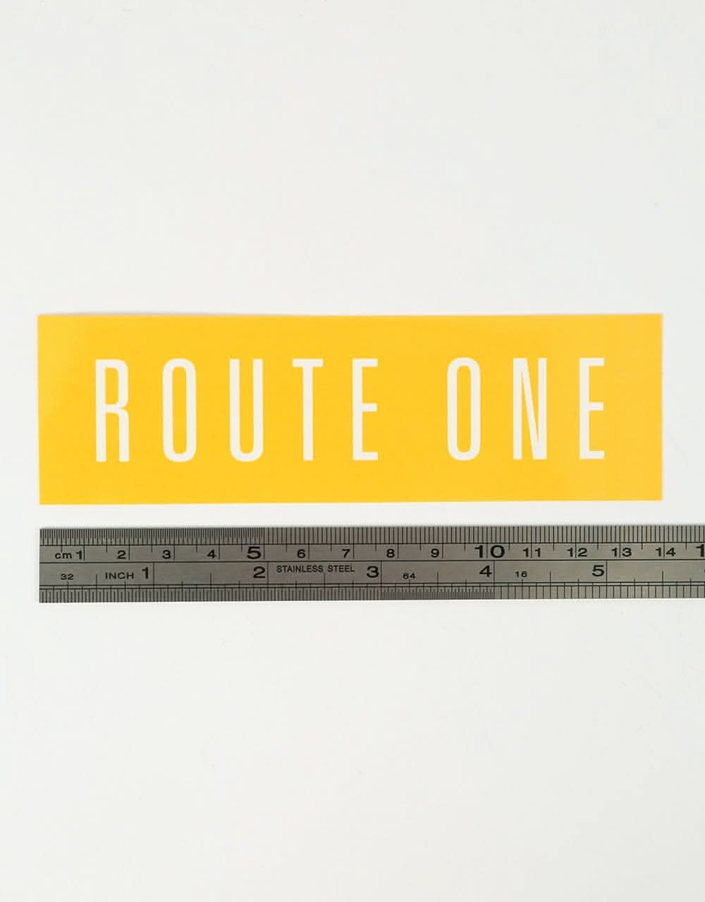 Route One Straight Logo Large Sticker - Orange/White