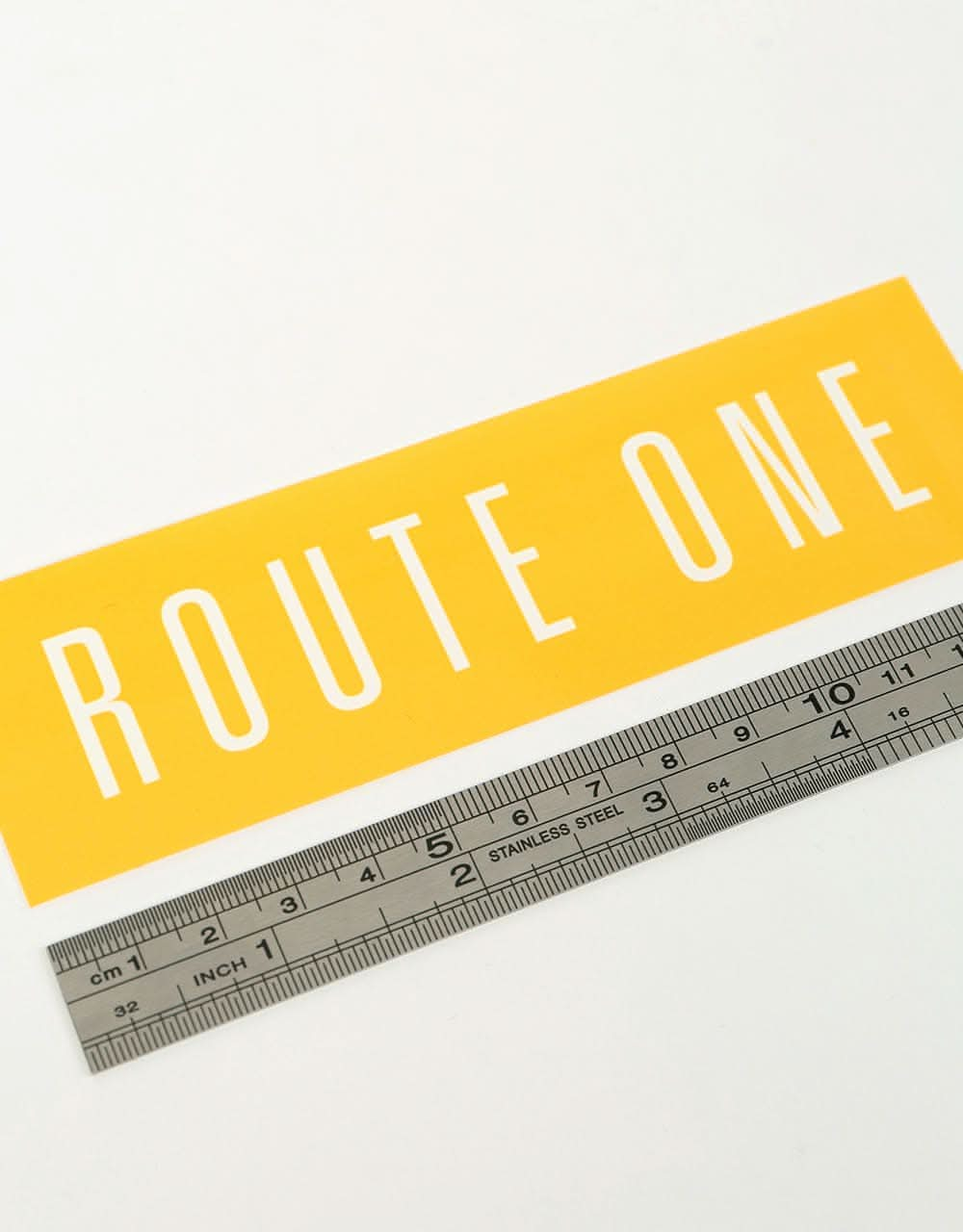 Route One Straight Logo Large Sticker - Orange/White