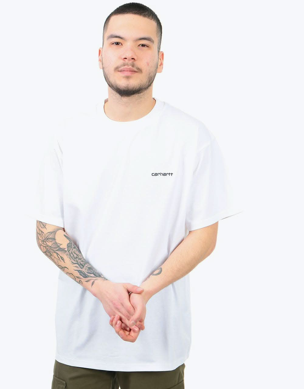 Carhartt WIP S/S Script Embroidery T-Shirt - White/Black