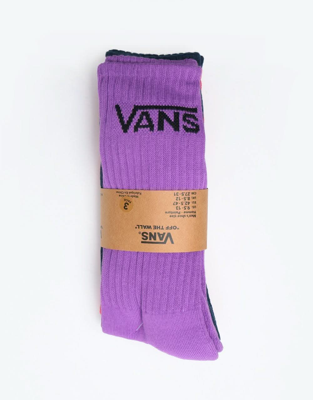 Vans Classic Crew 3 Pack Socks - Dewberry