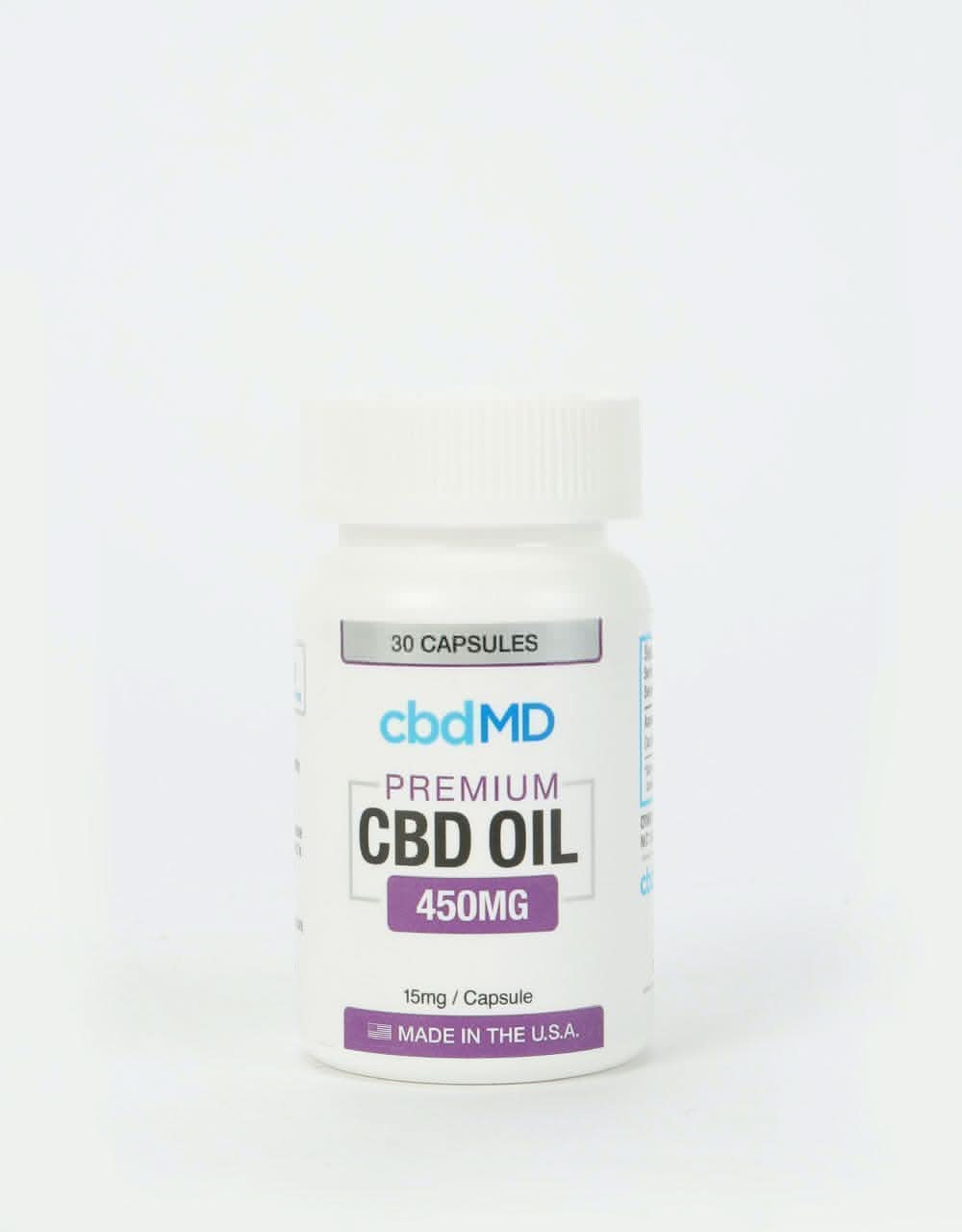 cbdMD Premium Oil Capsules (30 Capsules-15mg/450mg)