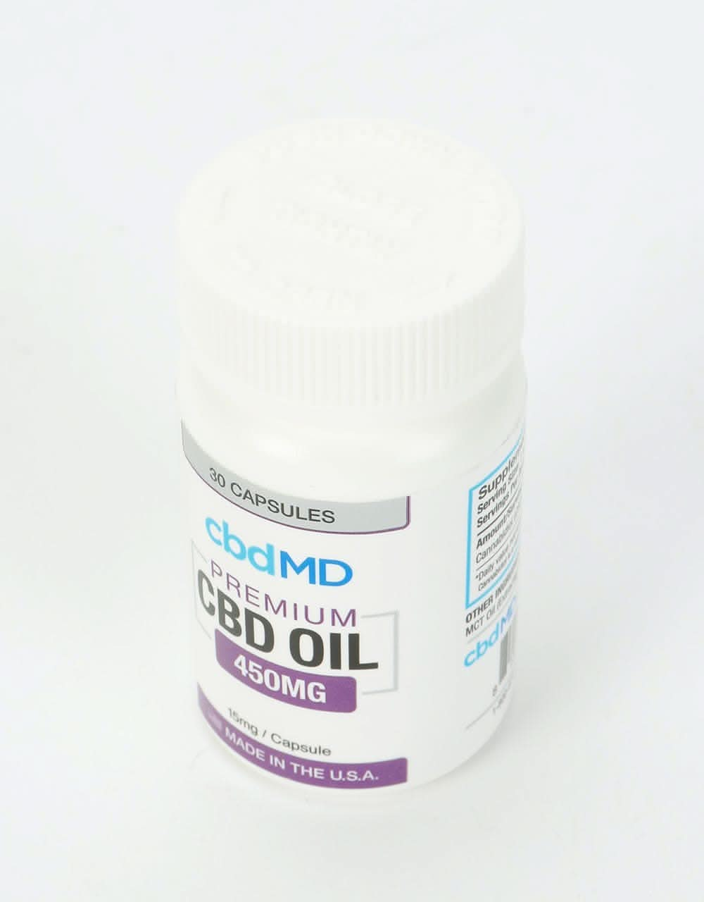 cbdMD Premium Oil Capsules (30 Capsules-15mg/450mg)