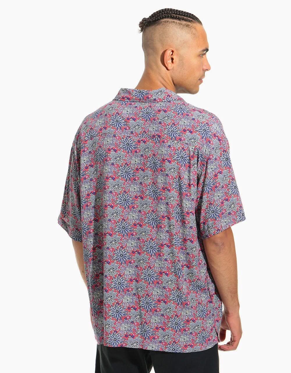 Stüssy Floral Print S/S Shirt - Red