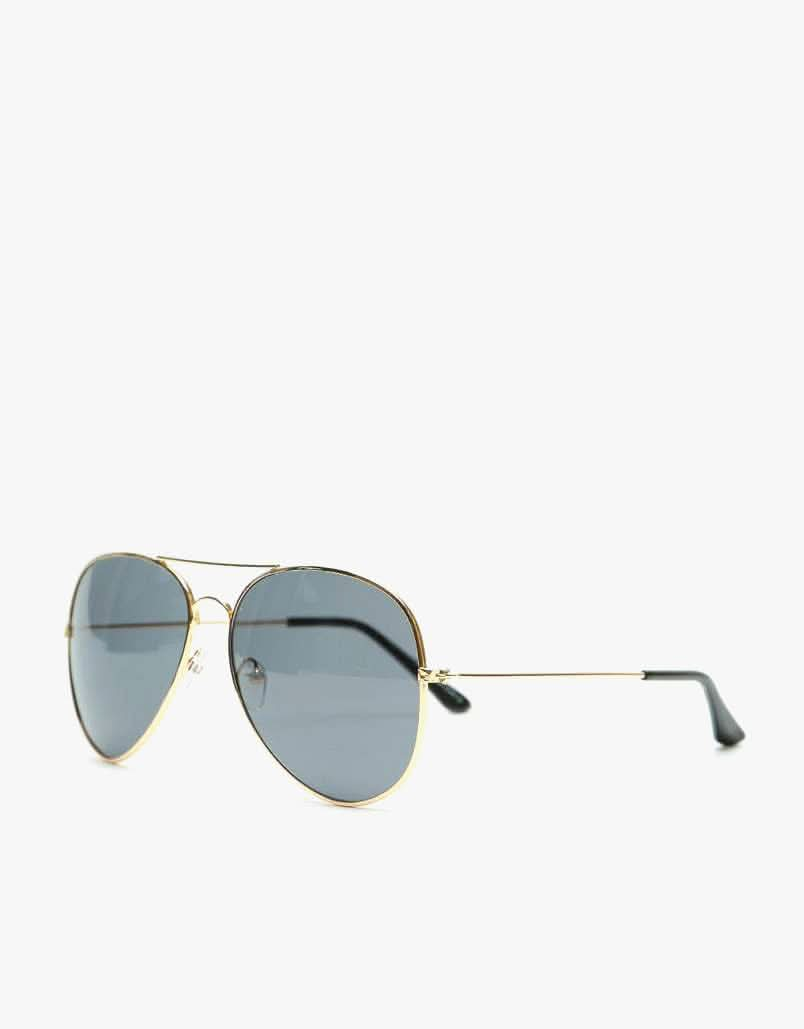 Route One Maverick Aviator Sunglasses - Black/Gold